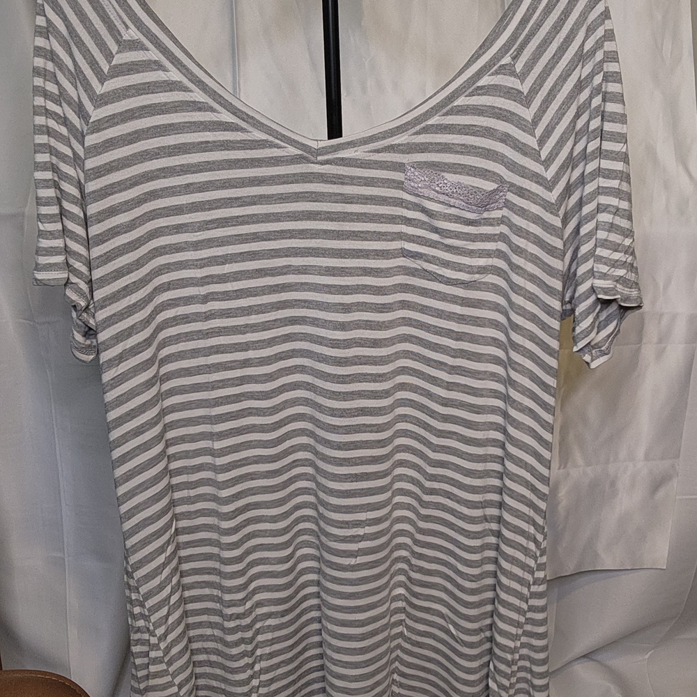 Honeydew Intimates Gray Striped Chemise